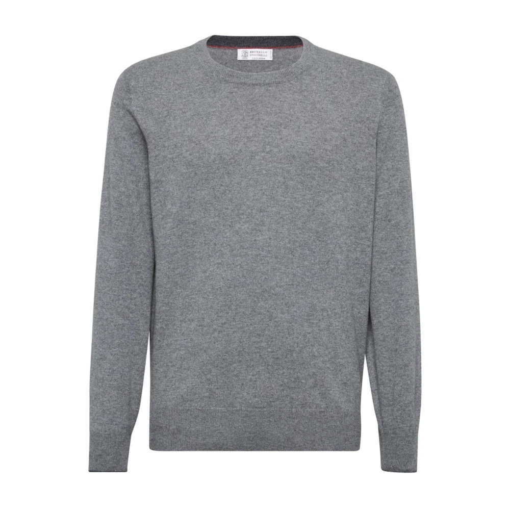 BRUNELLO CUCINELLI Grijze Crew Neck Sweater Gray Heren