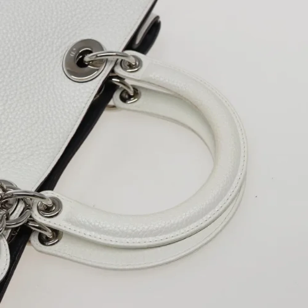 Dior Vintage Pre-owned Leather handbags White Dames