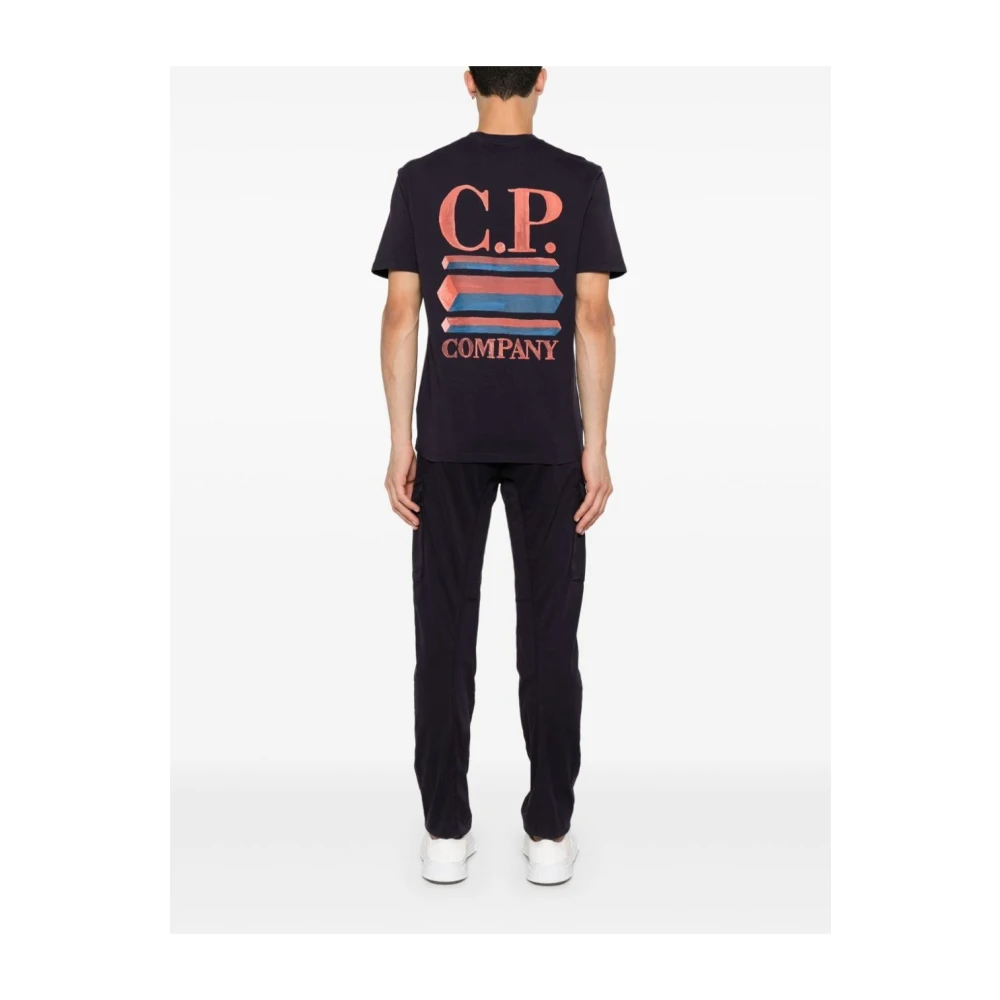 C.P. Company Korte Mouw Grafische Print T-shirt Blue Heren
