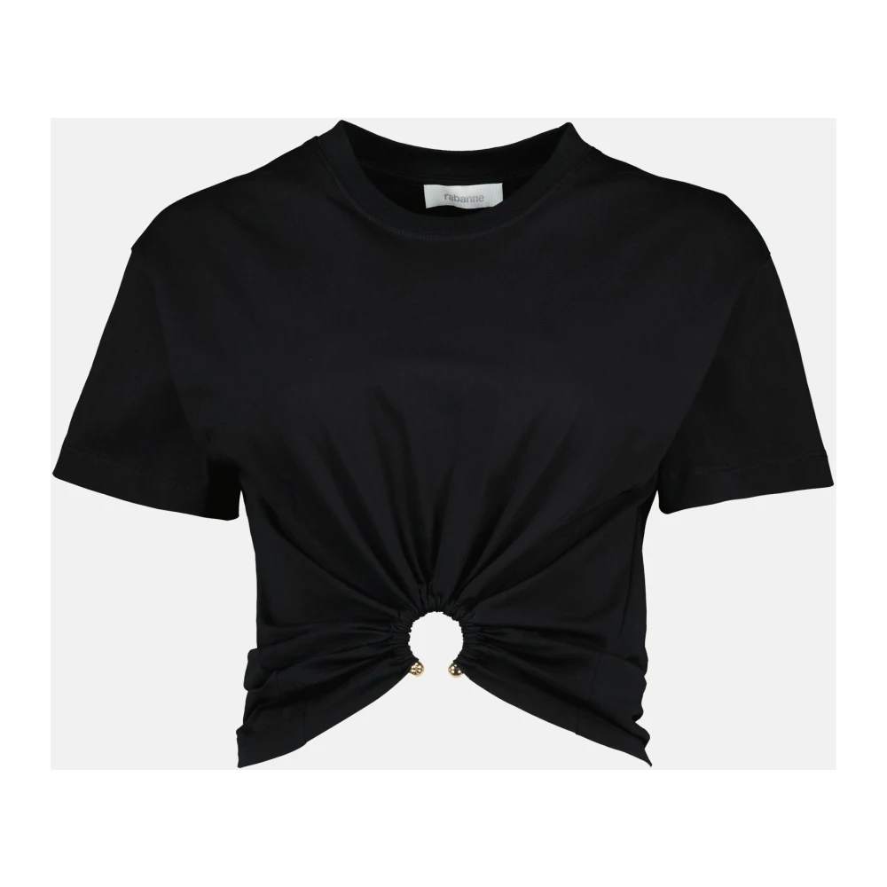 Paco Rabanne Zwart T-shirt Lente-Zomer 2025 Collectie Black Dames