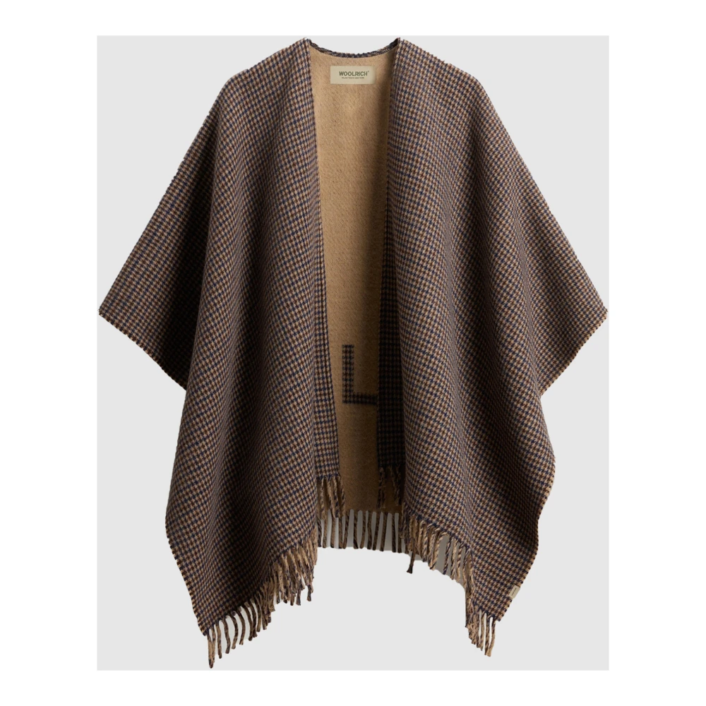 Woolrich Dubbelzijdige Cape met Franjes Brown Dames