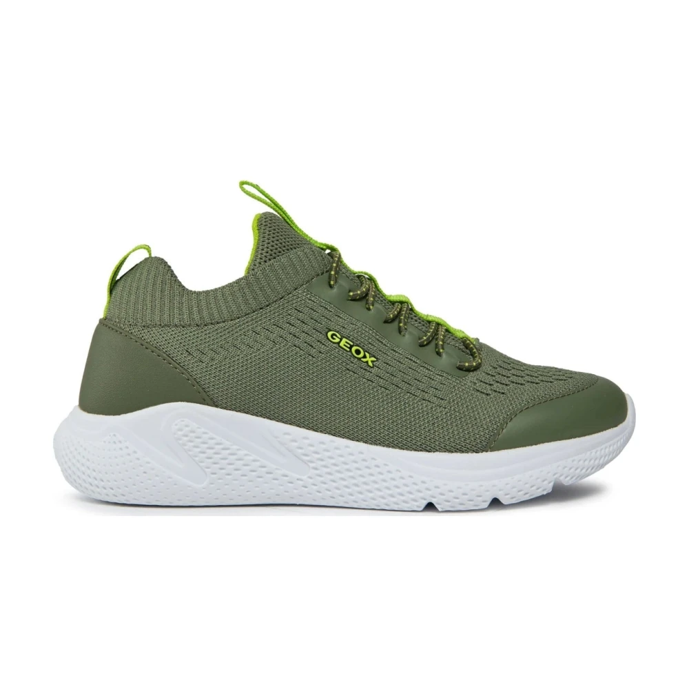 Geox Boys Green Sneakers,, Military Lime Trainers Size 36 Eu