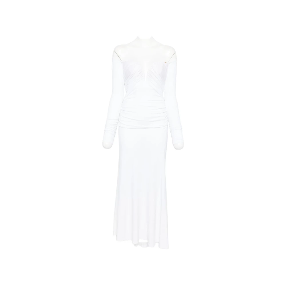 Elisabetta Franchi White Gowns, Female, 2XL, Red Carpet Dress