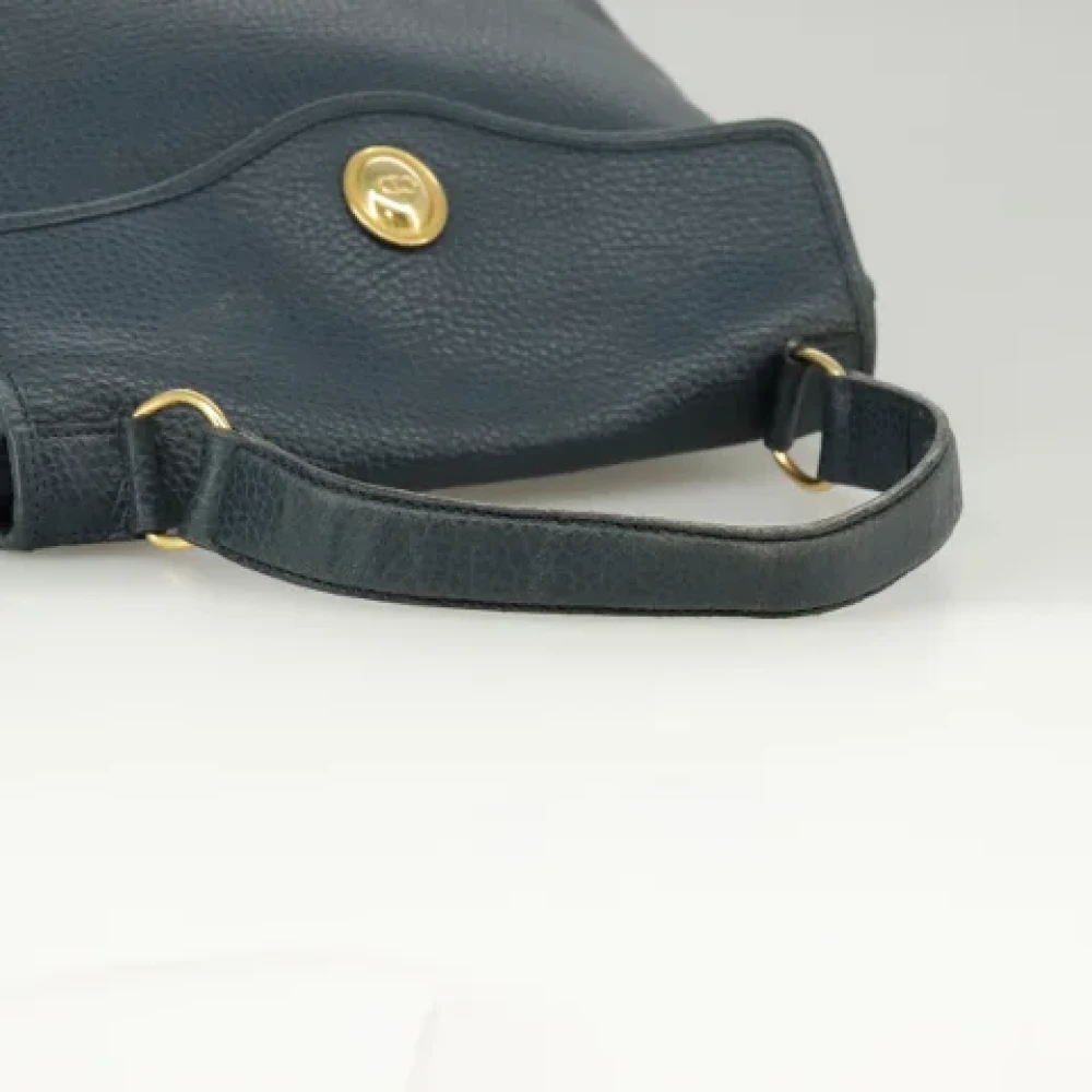 Dior Vintage Pre-owned Leather dior-bags Blue Dames