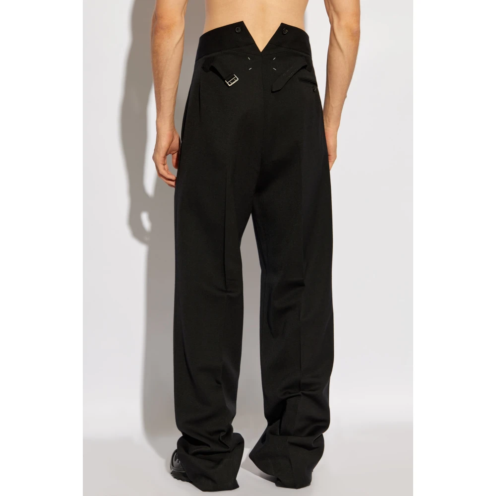 Maison Margiela Wollen broek met vouw Black Heren
