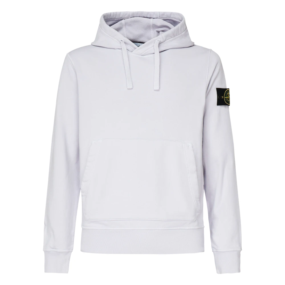 Stone Island Witte Trui met Capuchon en Zakken White Heren