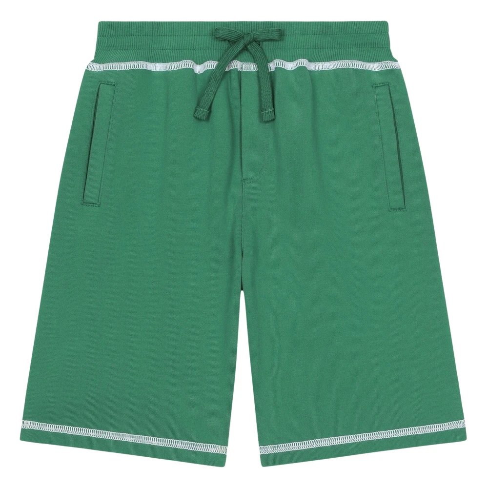 Dolce & Gabbana Girls Green Boys Logo Bermuda Shorts In