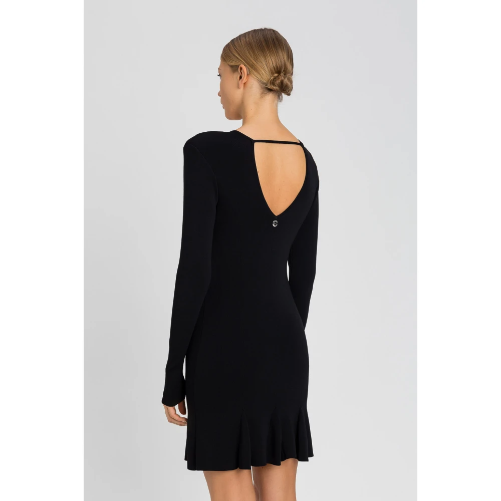 Twinset Zwarte jurk met korte mouwen Black Dames