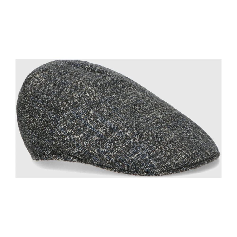 Borsalino Platte Duckbill Pet met Gestikte Klep Blue Unisex