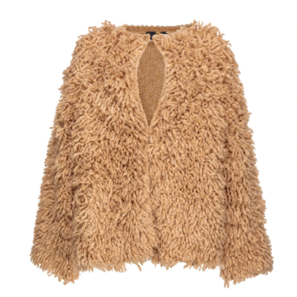 pinko Shearlingjassen met uitsparingen Brown Dames