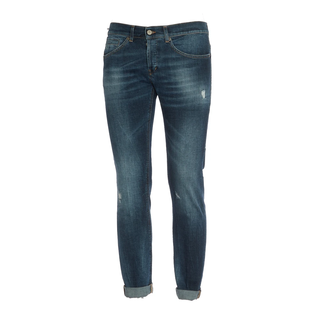 Dondup Gescheurde Denim Blauwe Skinny Fit Jeans Blue Heren