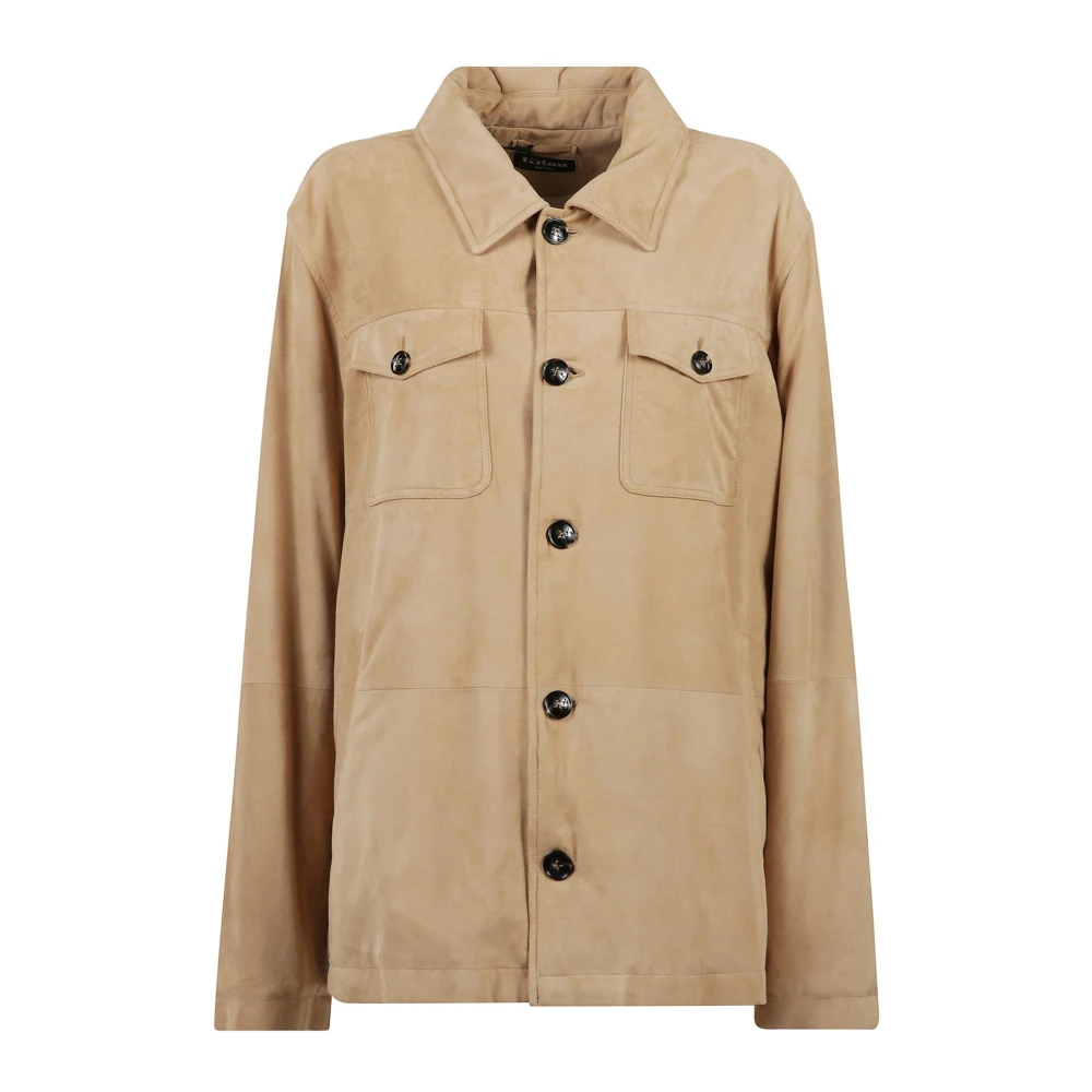 Kiton Buitenkant lamsvest voor mannen Beige Heren