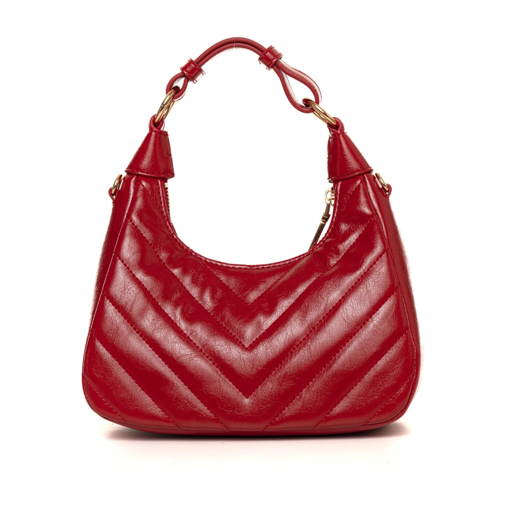 Love Moschino Stijlvolle Half Moon Shaped Schoudertas Red Dames