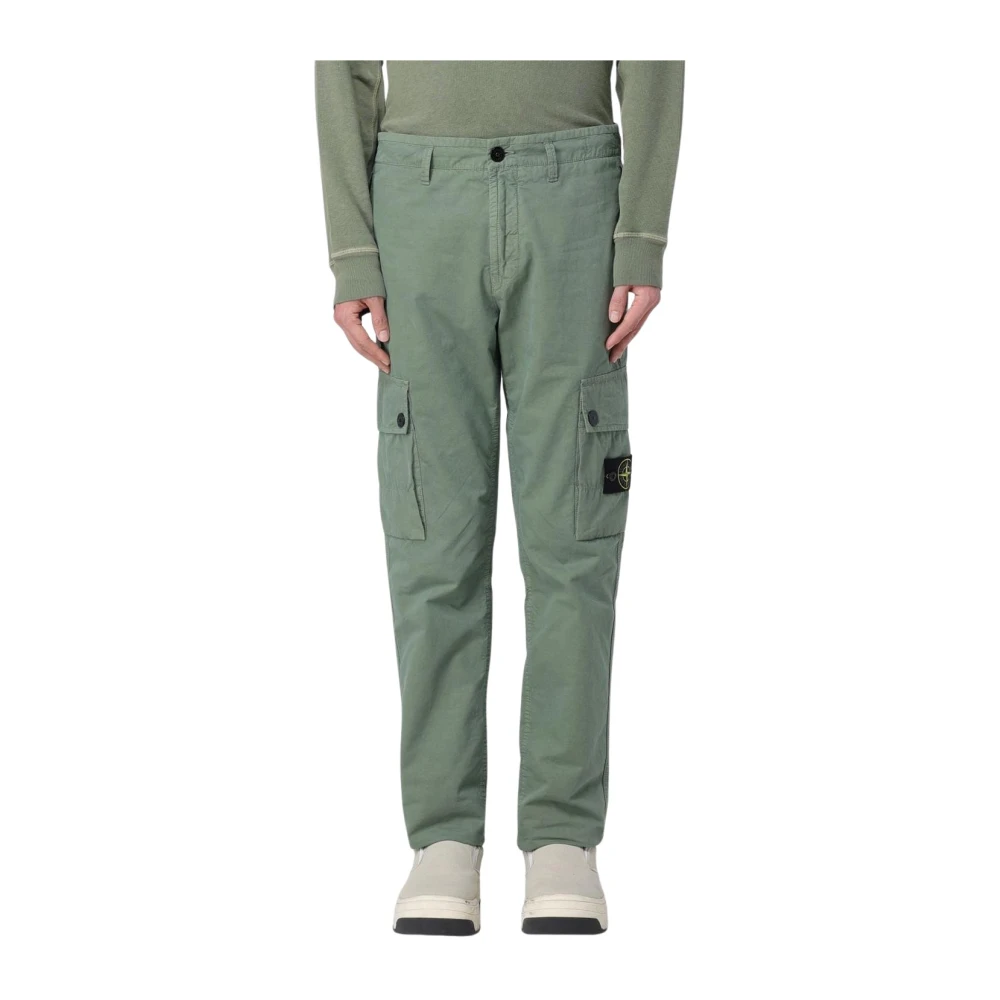 Stone Island Men's Blue Slim-Fit Trousers,, Cargo Trousers With Pocket Detailing W29