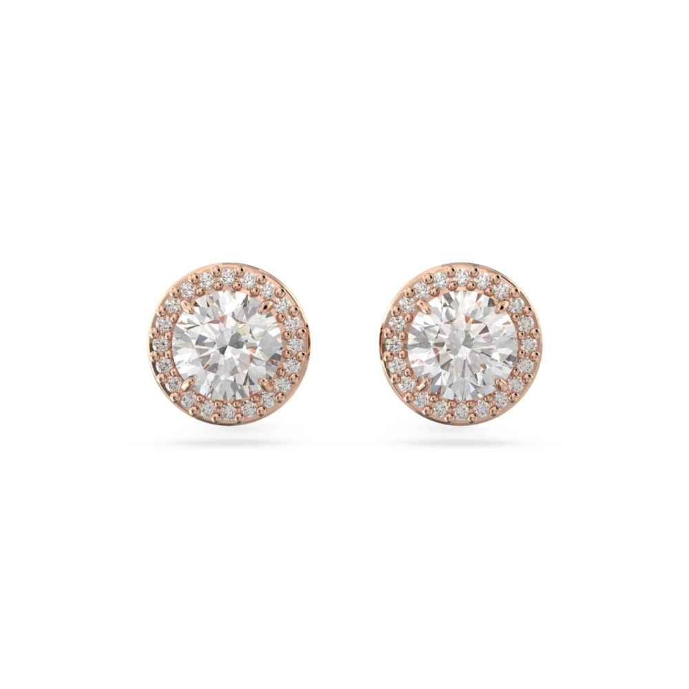 Swarovski Women's Gold Crystal Stud Earrings Elegant Rose