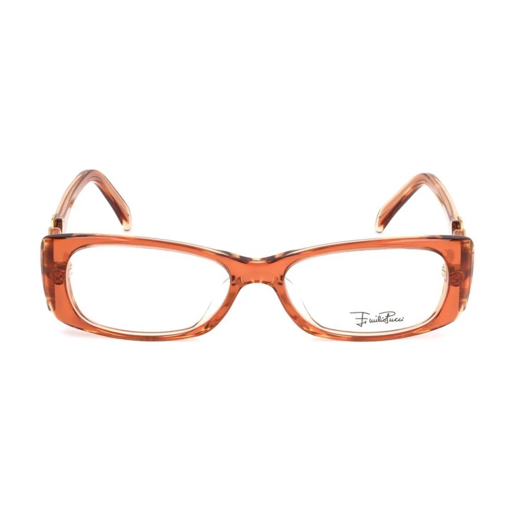 EMILIO PUCCI Oranje Plastic Frame Bril Orange Dames