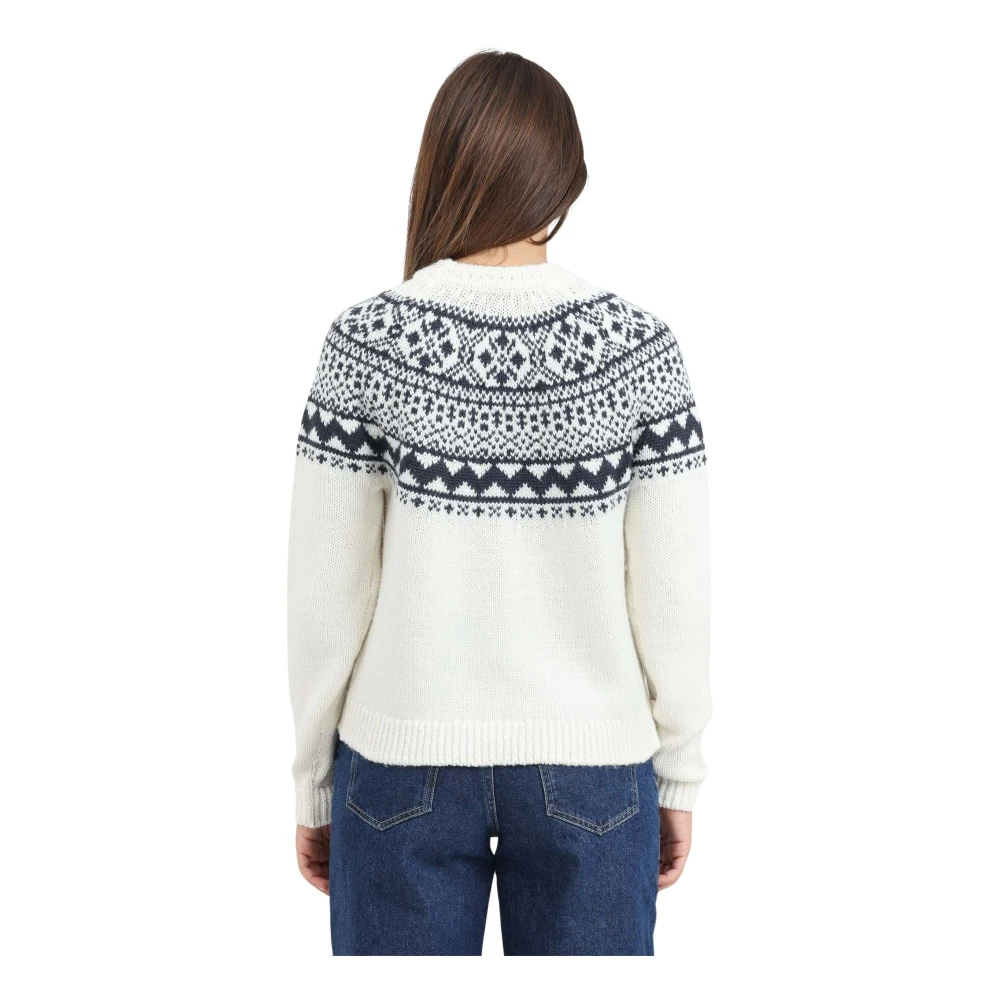 Napapijri Witte Retro Jacquard Trui White Dames