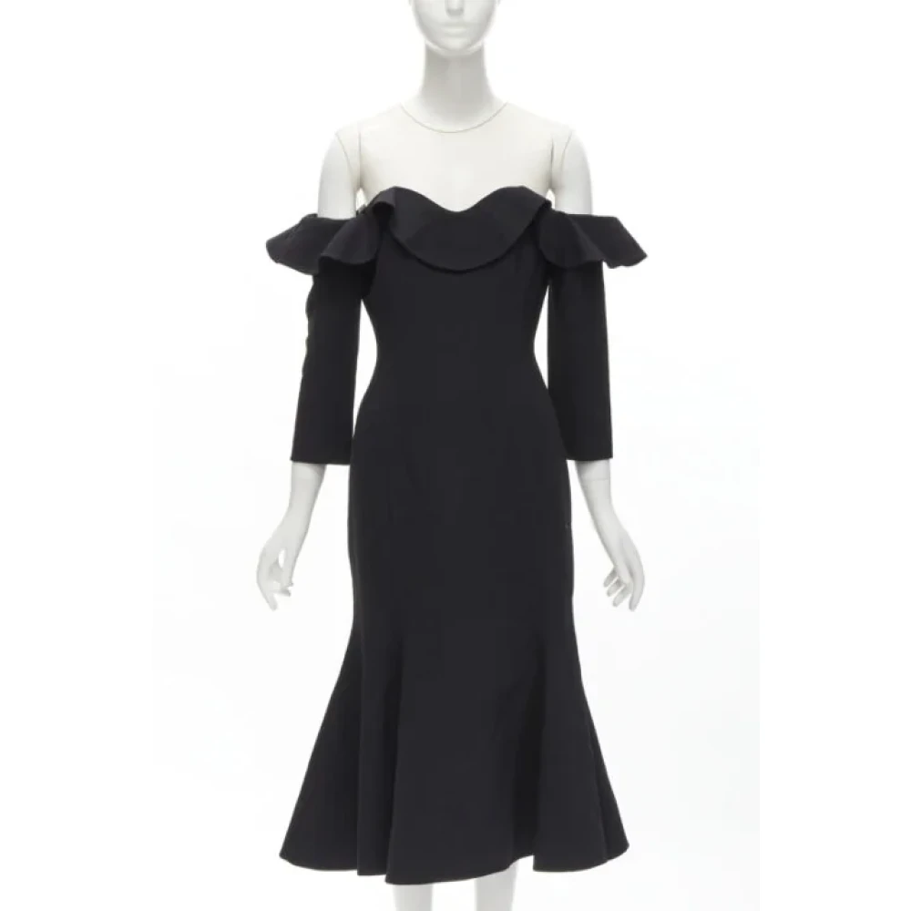 Oscar De La Renta Pre-owned Wool dresses Black Dames