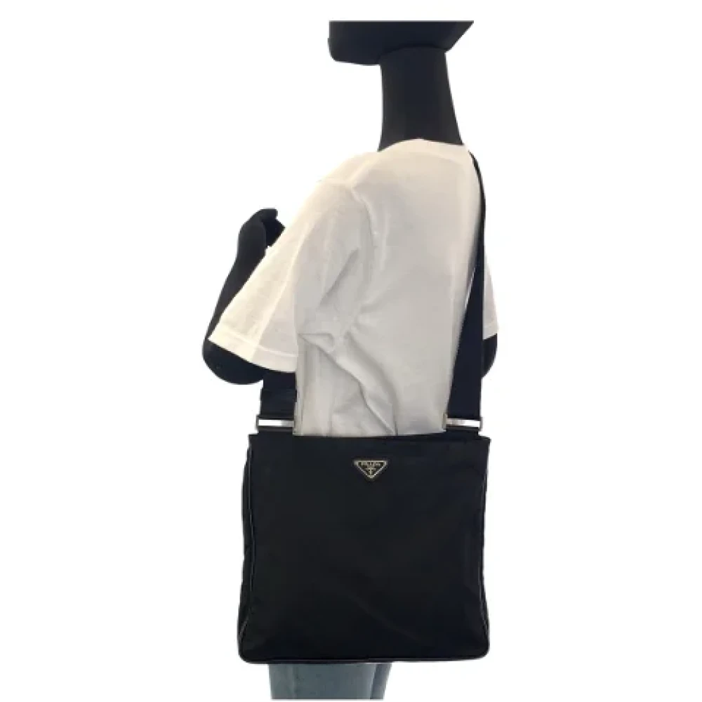 Prada Vintage Pre-owned Canvas crossbody-bags Black Dames