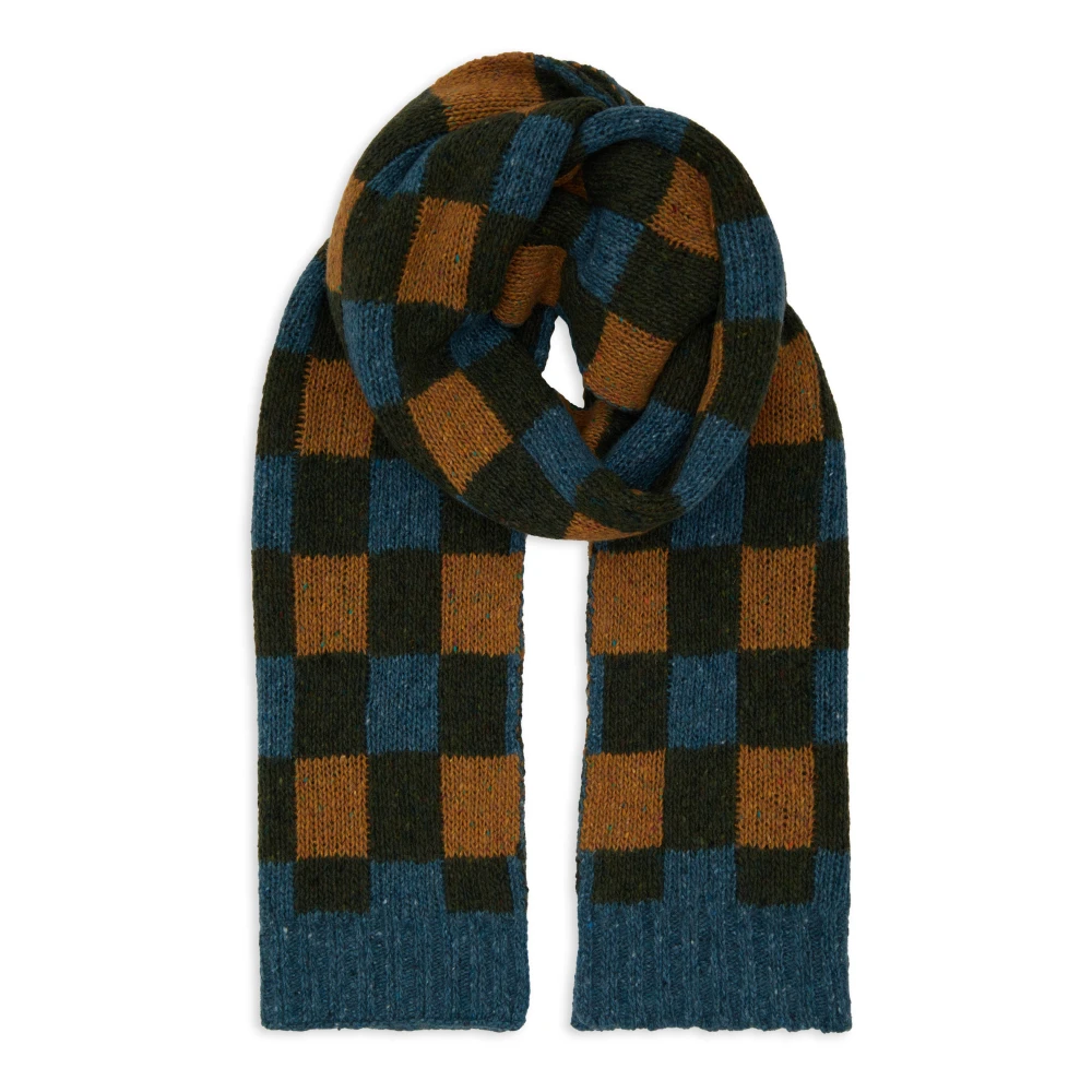 Gallo Unisex groene sjaal met schaakbordmotief Multicolor Unisex