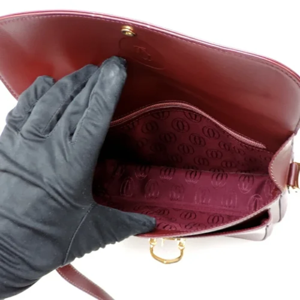 Cartier Vintage Pre-owned Leather shoulder-bags Red Dames