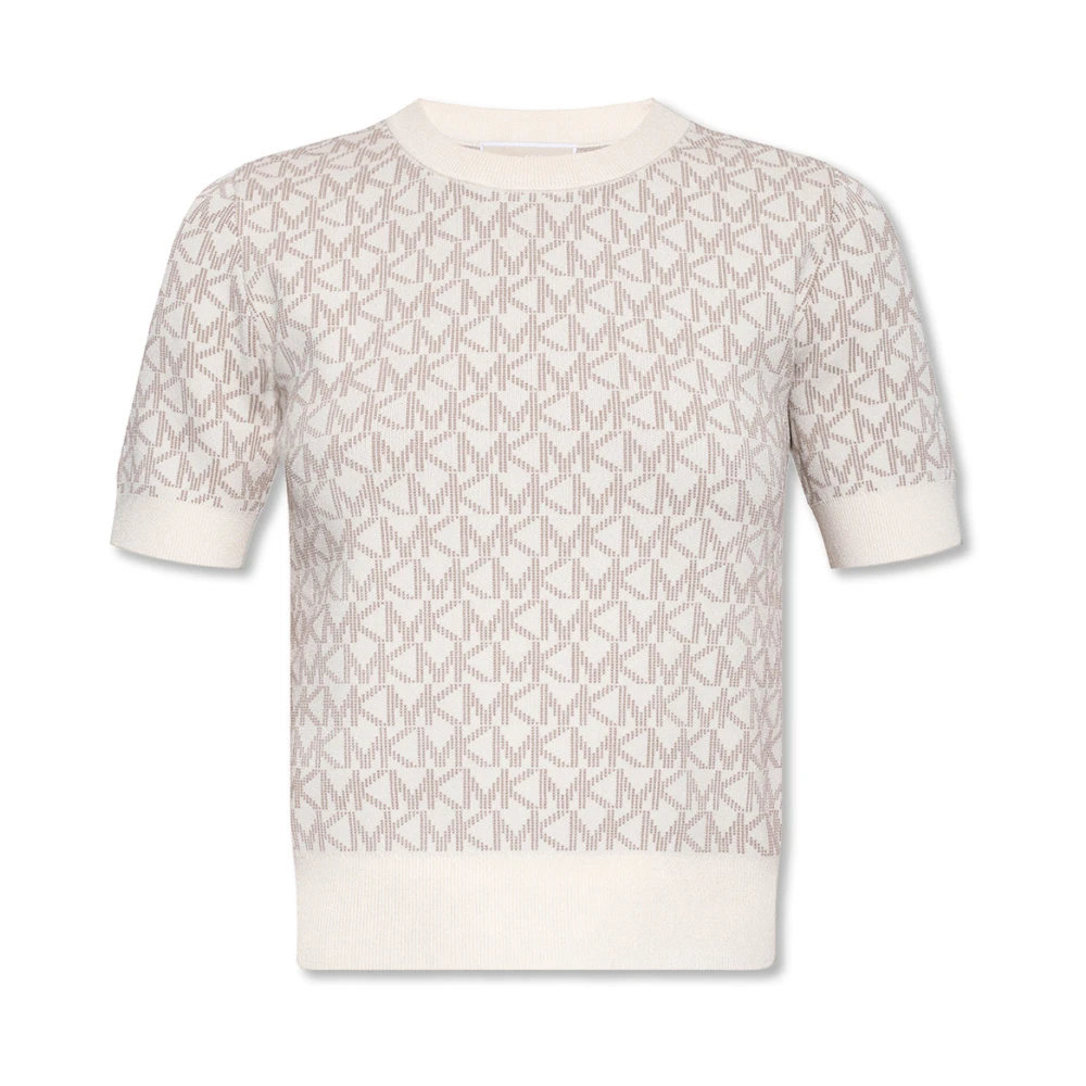 Michael Kors Monogram Kräm Beige T-shirt Beige, Dam