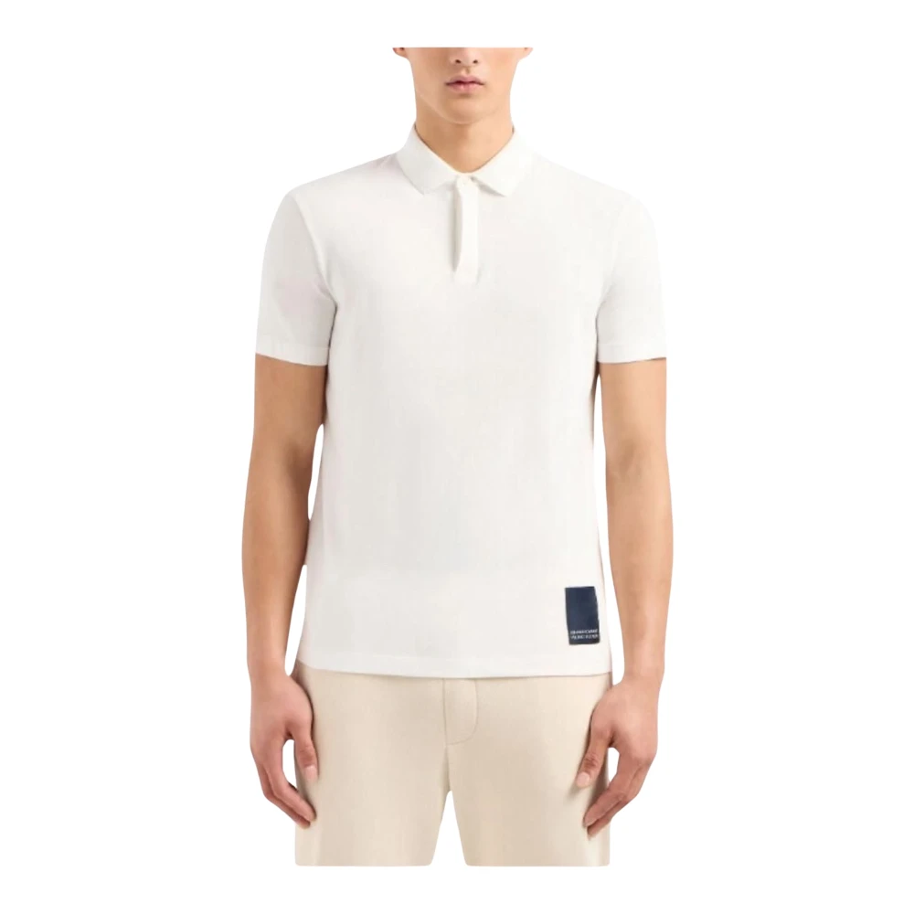Armani Exchange Stretchkatoenen Poloshirt Slim Fit White Heren