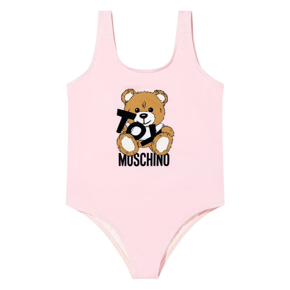 Moschino Teddybjörn Logo Baddräkt i Rosa Pink, Flicka