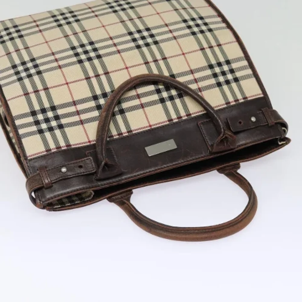 Burberry Vintage Pre-owned Canvas handbags Beige Dames