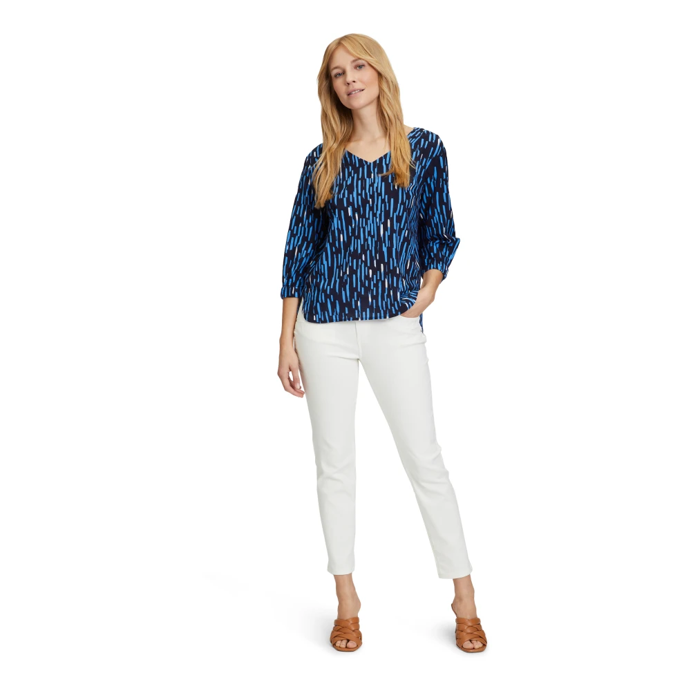 Betty & Co Grafische Print Blouse Blue Dames