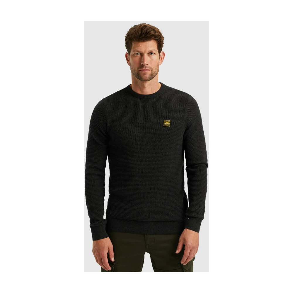 PME Legend Katoen Mouline Pullover Black Heren