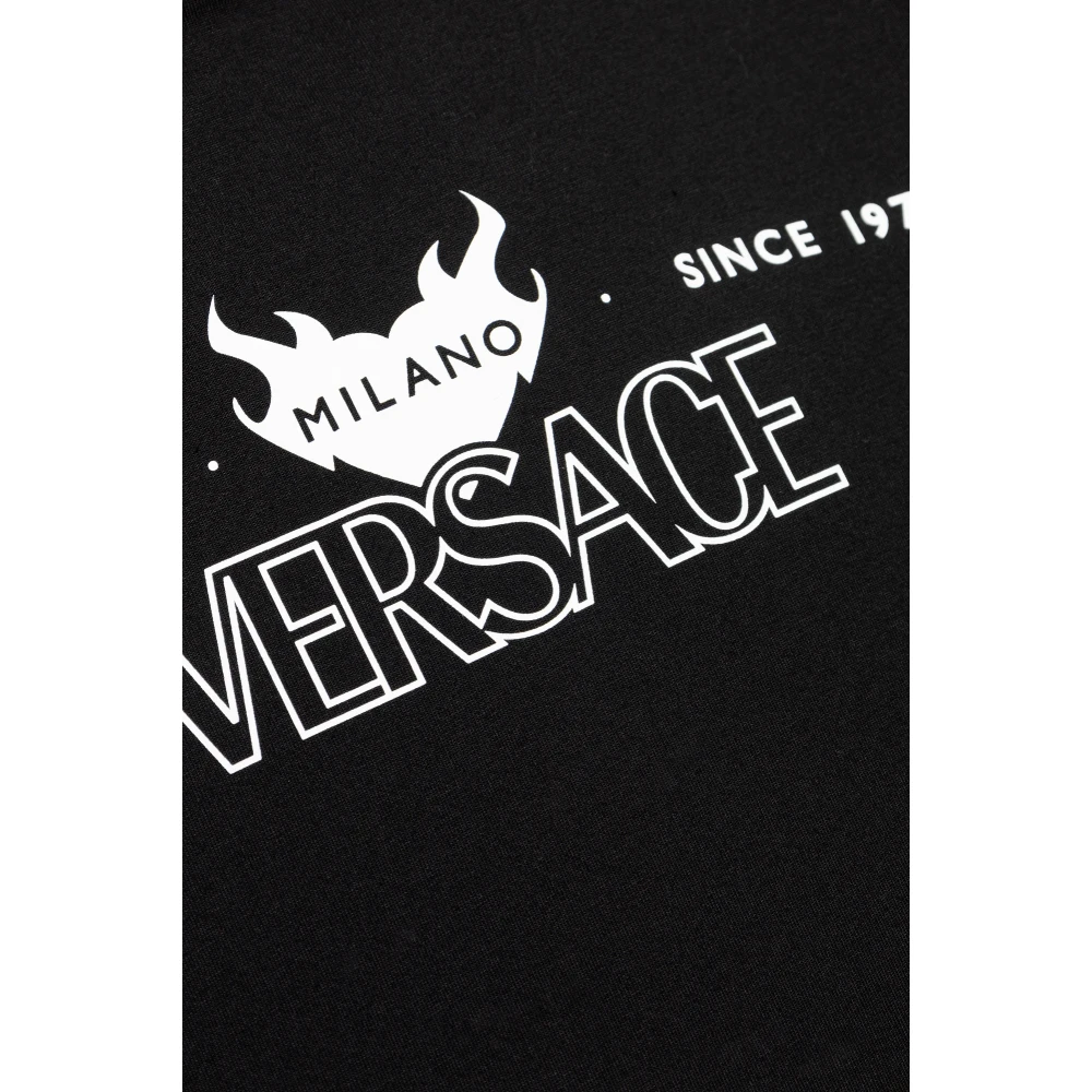 Versace T-shirt met print Black Heren