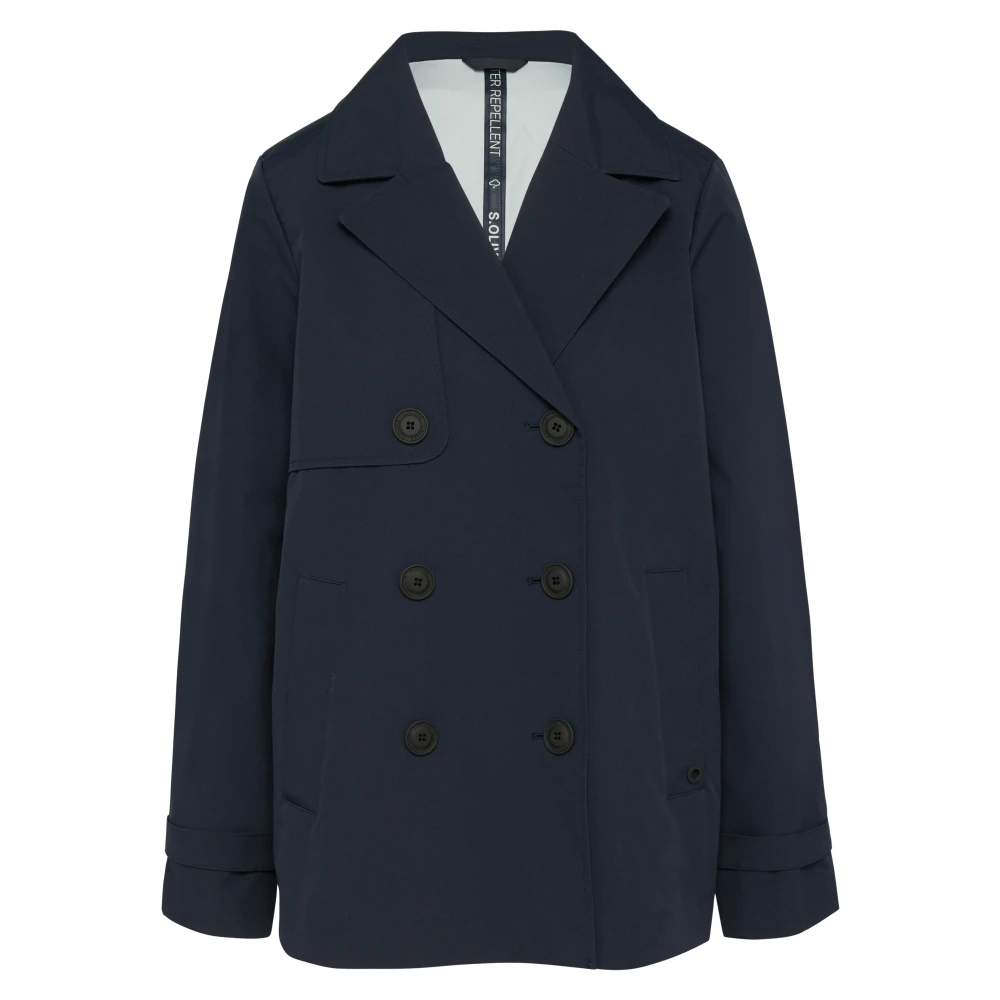 s.Oliver Waterafstotende Caban-jas met mouwdetail Blue Dames