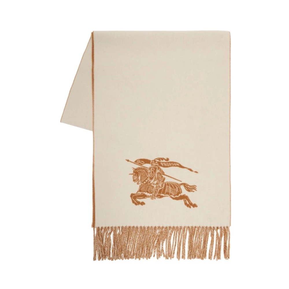 Burberry Unisex White Winter Scarves, One Size, Mu Knight Scarf