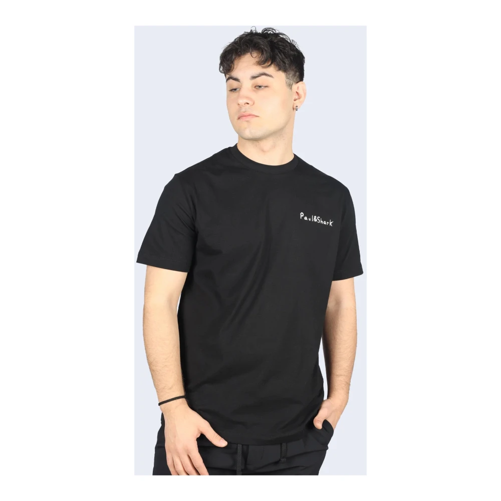 PAUL & SHARK Zwart Katoen Regular Fit T-Shirt Black Heren
