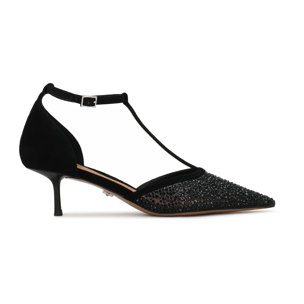 Kazar Donna Nero - Décolleté In Camoscio Con Strass - Shoes - 37 Eu