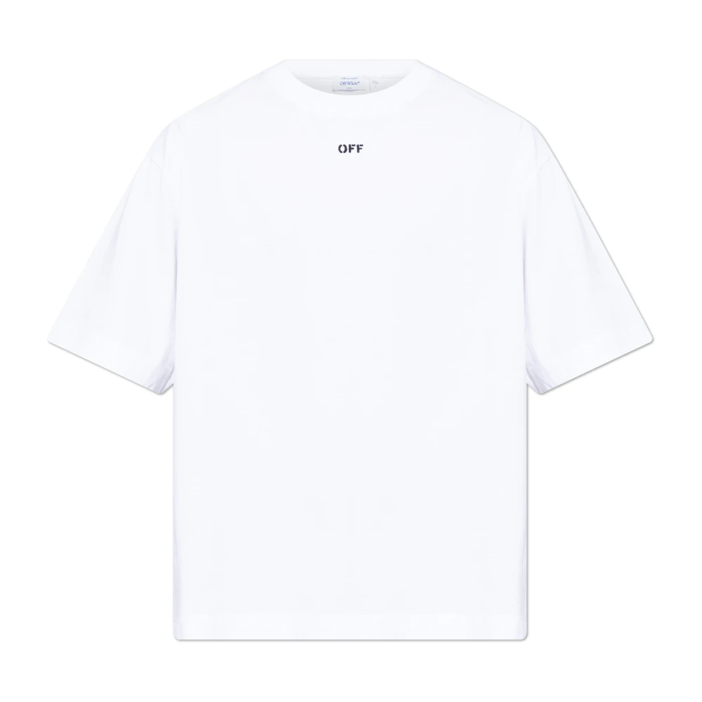 Off White Men's White Logo T-Shirt - Off - T-Shirts - Xl - Tops