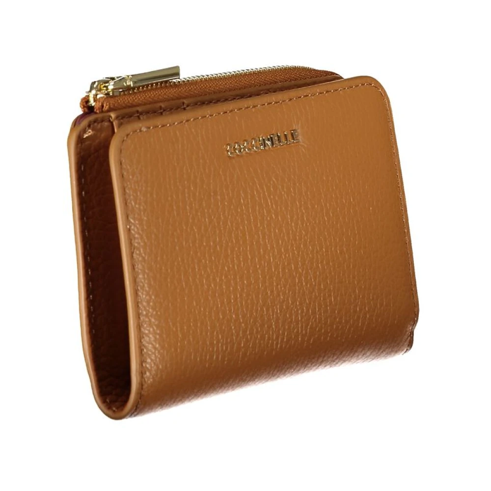 Coccinelle Bruin Leren Portemonnee met Rits en Logo Brown Heren