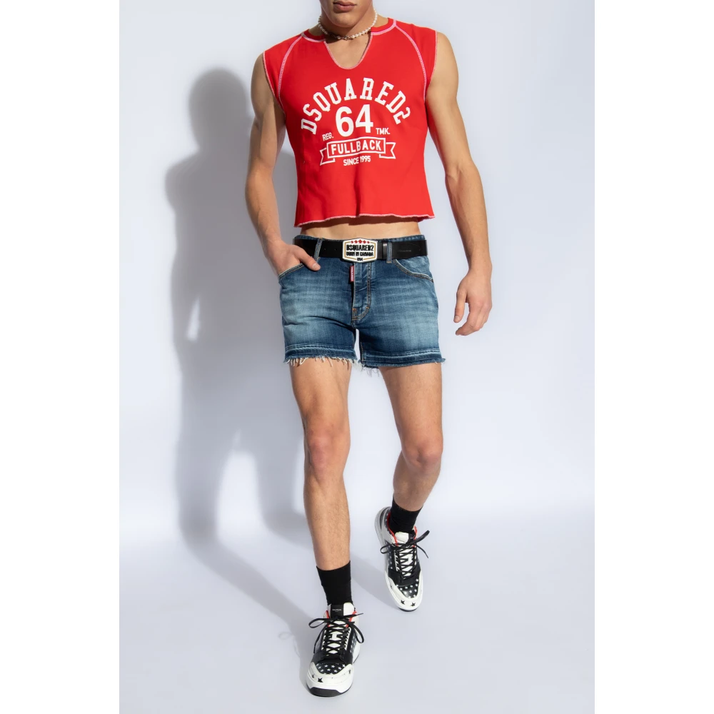 Dsquared2 Mouwloos T-shirt Red Heren