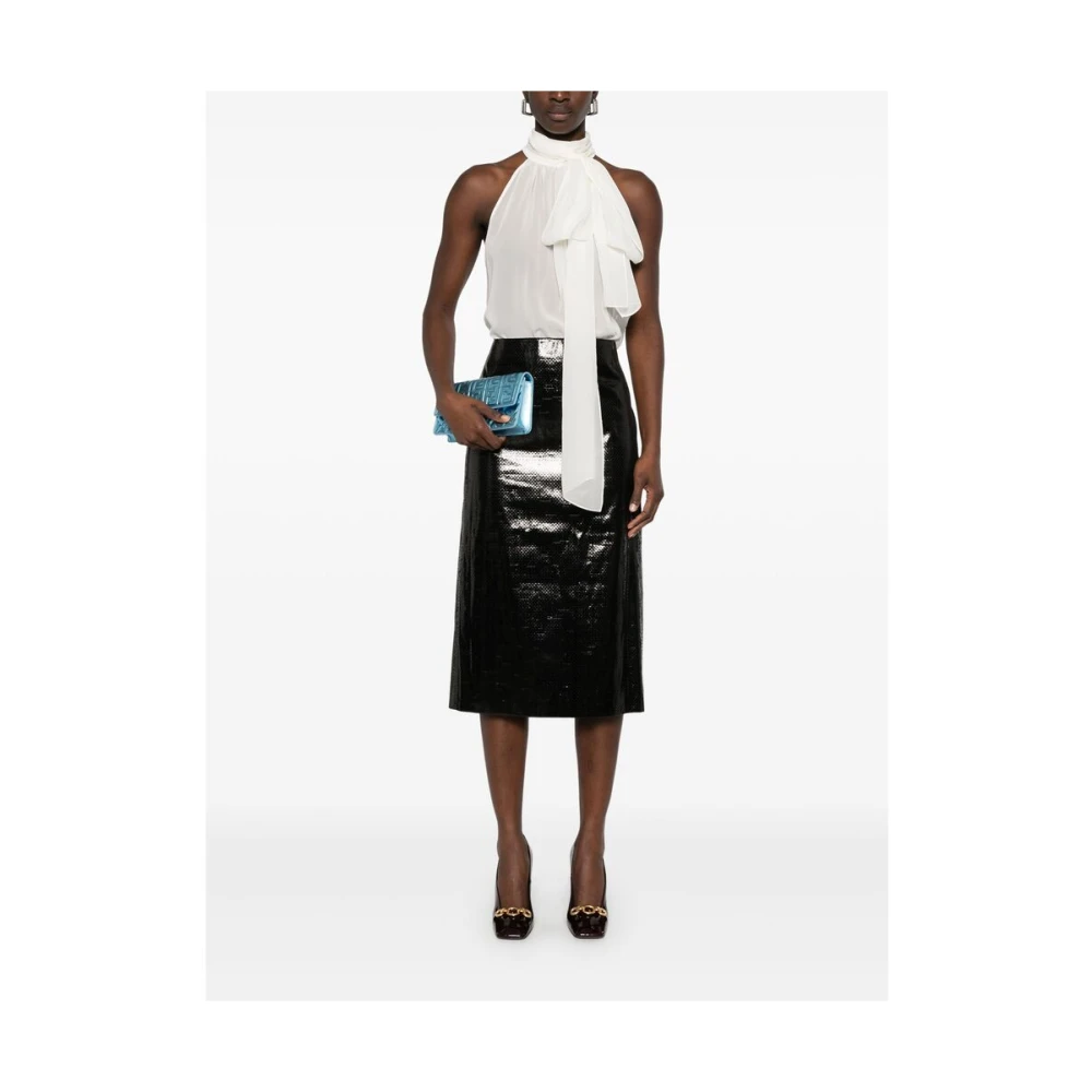 Tom Ford Mouwloze Shirt met Hoge Hals White Dames