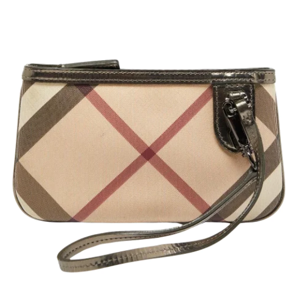Burberry Vintage Pre-owned Leather clutches Beige Dames