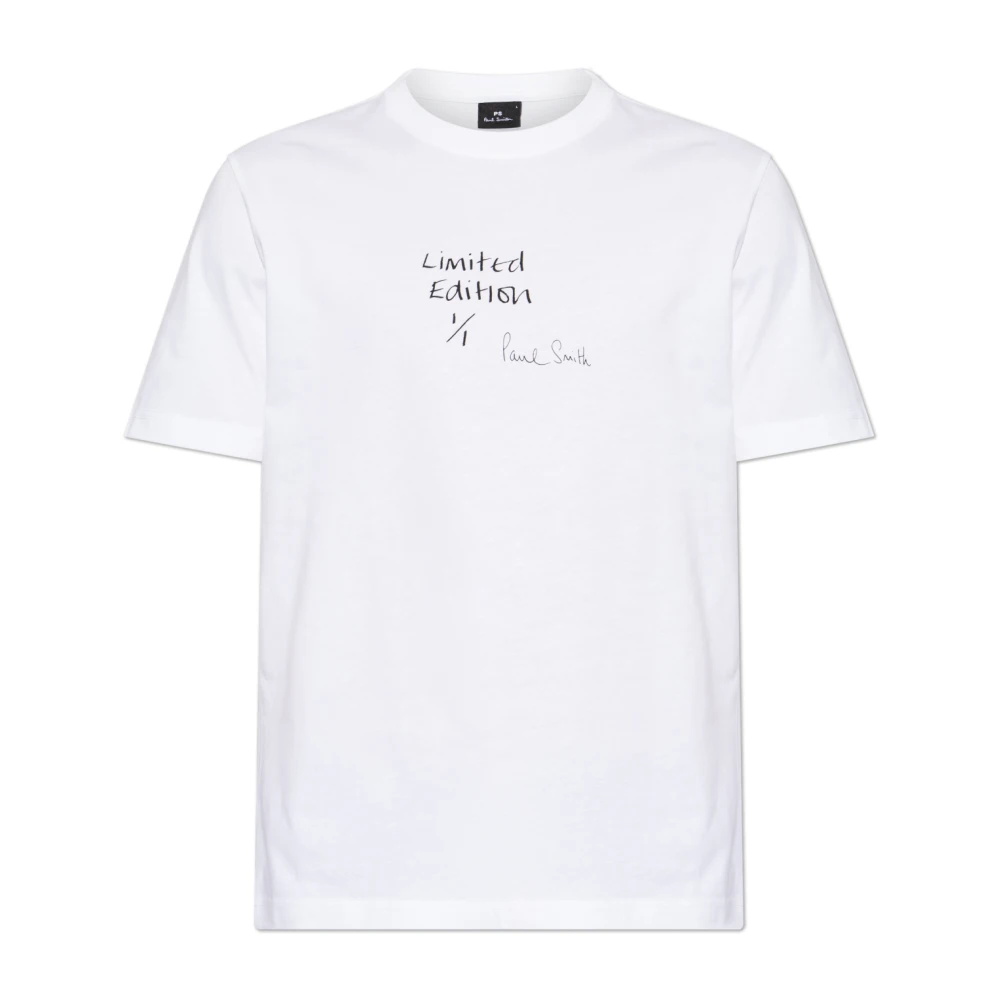 Ps By Paul Smith Herr Vit Toppar Xl, Bomull, Printed T-Shirt