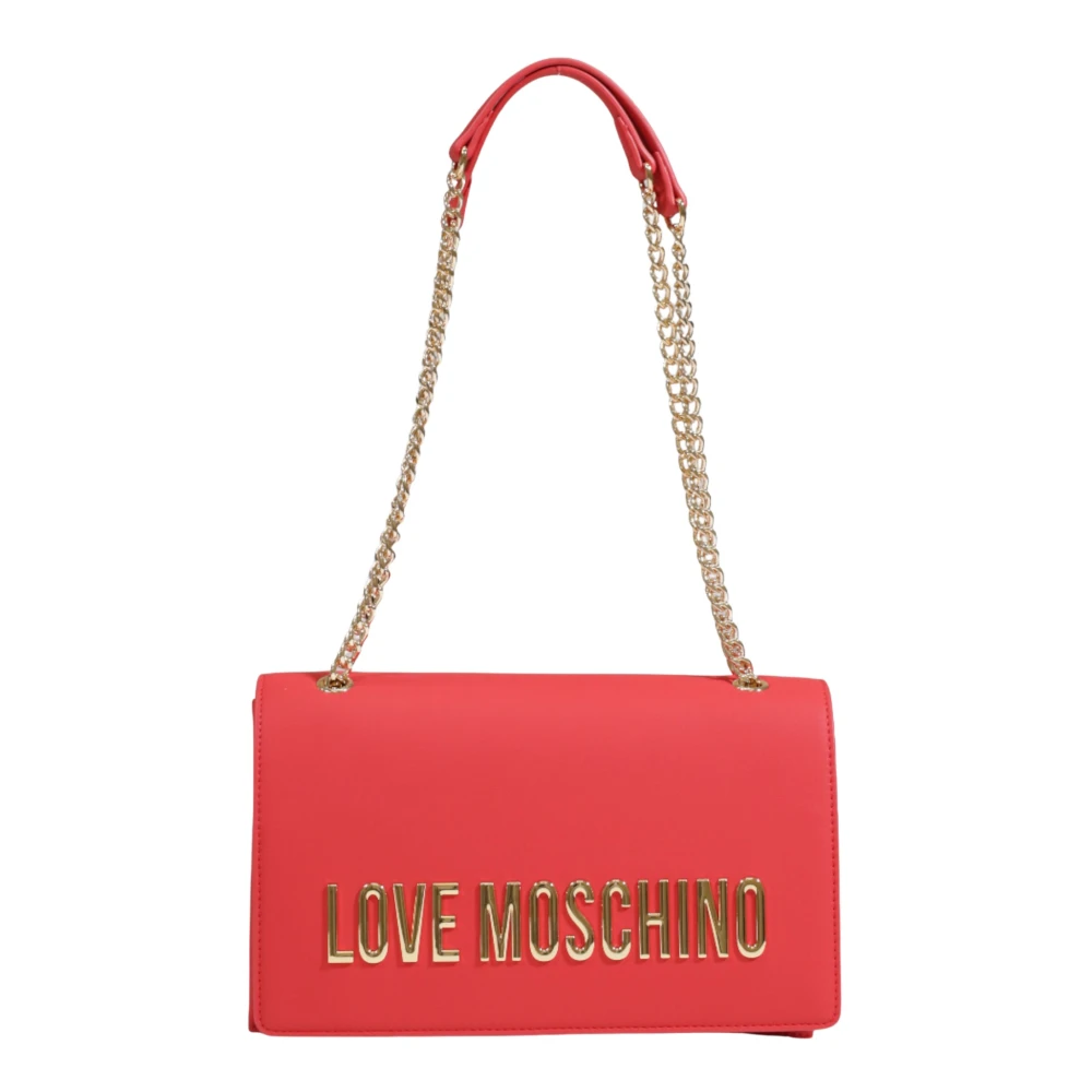 Love Moschino Röd Axelväska i Faux Läder Red, Dam