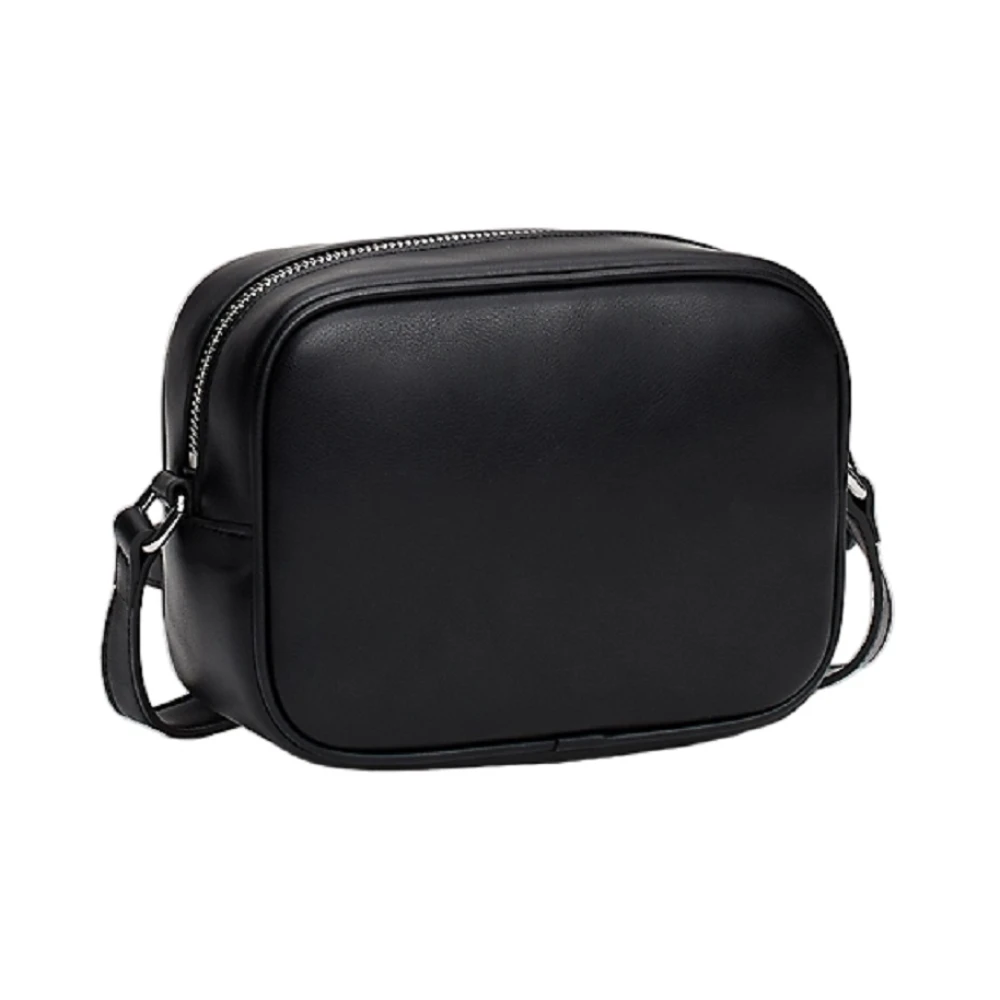 Tommy Jeans Zwarte Compacte Cameratas met Reliëf Logo Black Dames