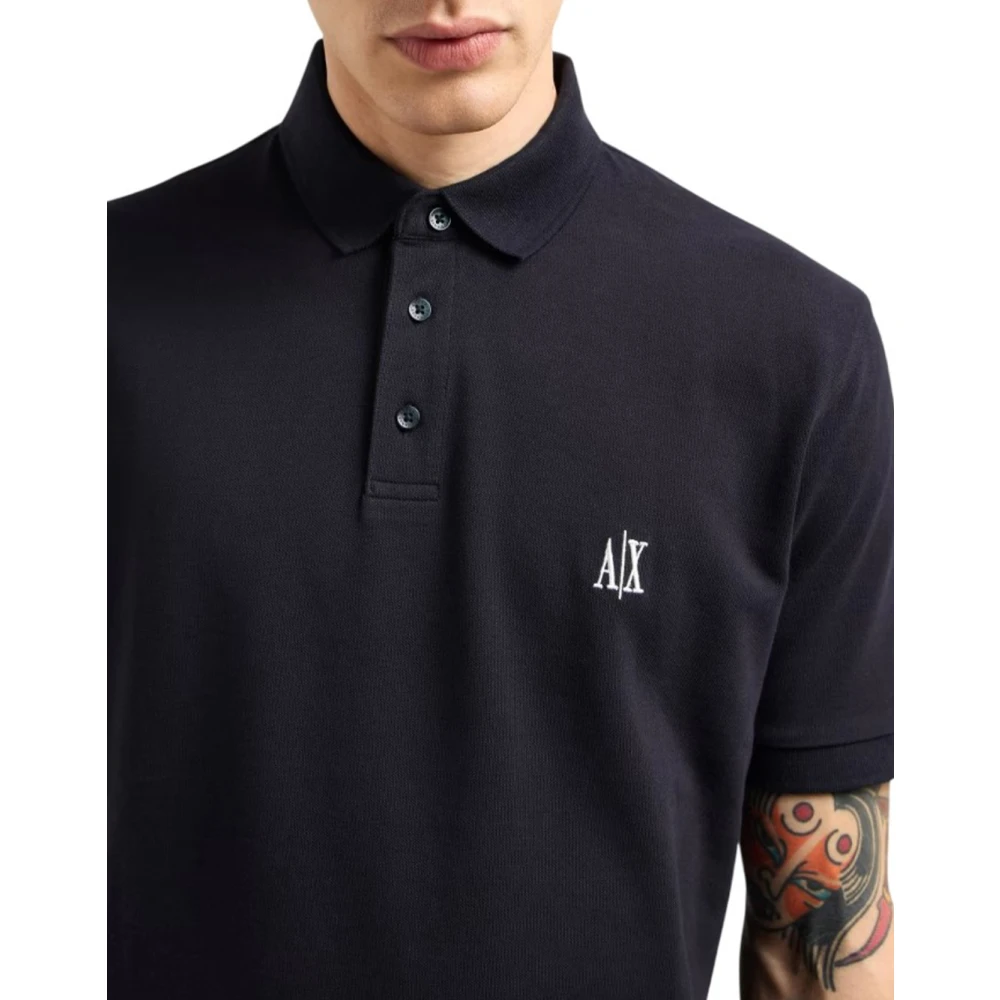 Armani Exchange Polo Shirt Korte Mouw Blue Heren