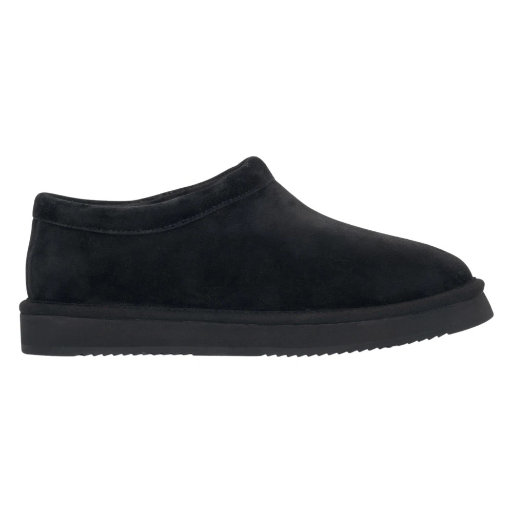Estro Black Winter Boots, Female, 6 Uk, Velour Clogs With Fur Lining