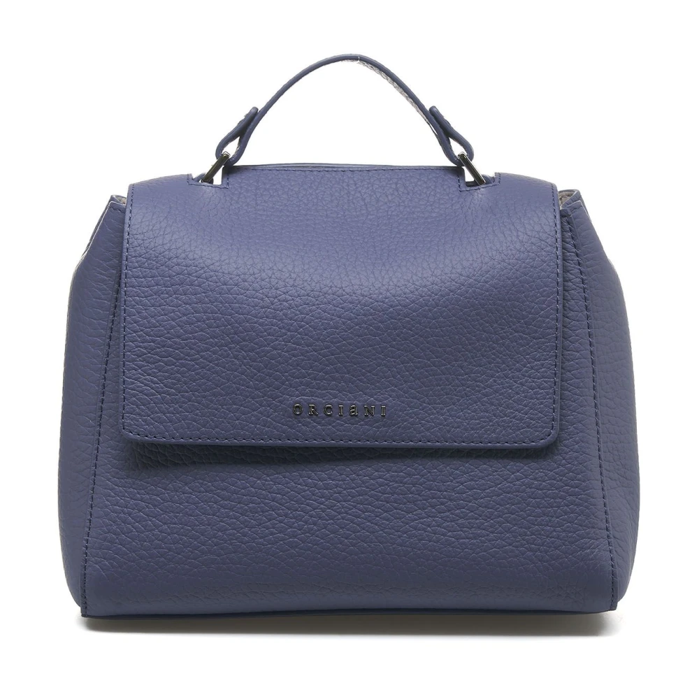 Orciani Blauwe Leren Handtas Sveva Soft Small Blue Dames
