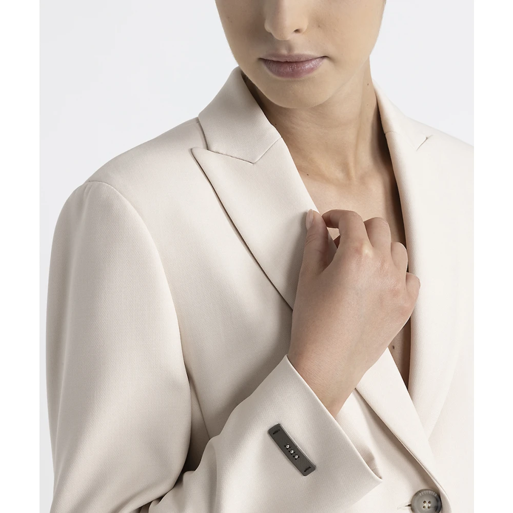 PESERICO Blazer van dubbelzijdige technische stof Beige Dames