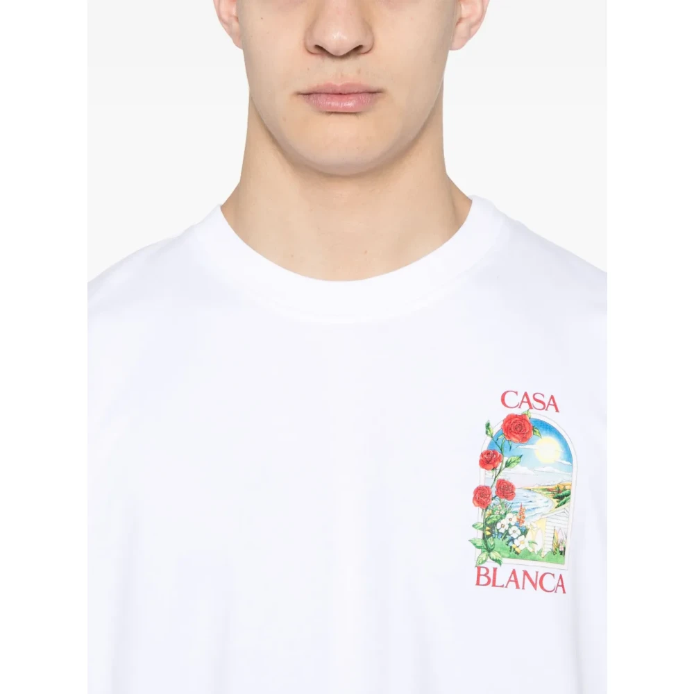 Casablanca Wit Ronde Hals Korte Mouw T-shirt White Heren