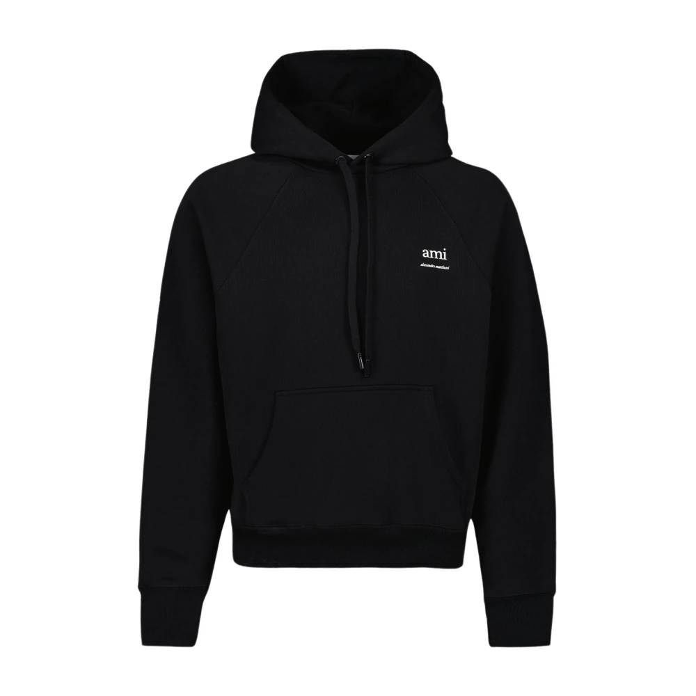 Ami Paris Men's Black Hoodies, Xl, Sweat À Capuche À Logo